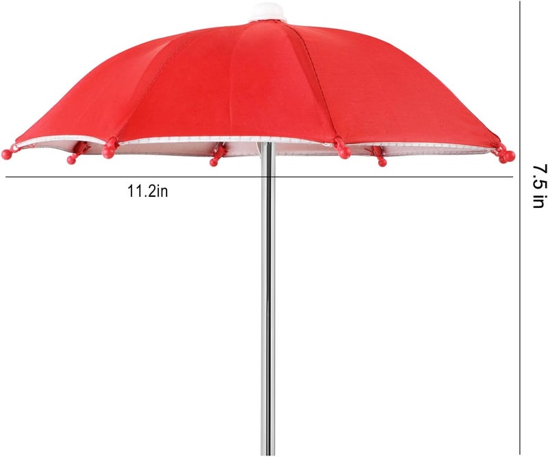 Gnodry Squirrel Picnic Table Feeder Replacement Mini Umbrella for Outside (Bright-Red) - Image 2